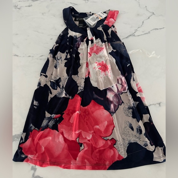 INC International Concepts Pink & Blue Floral Keyhole Top NWT Size Small - Picture 1 of 3